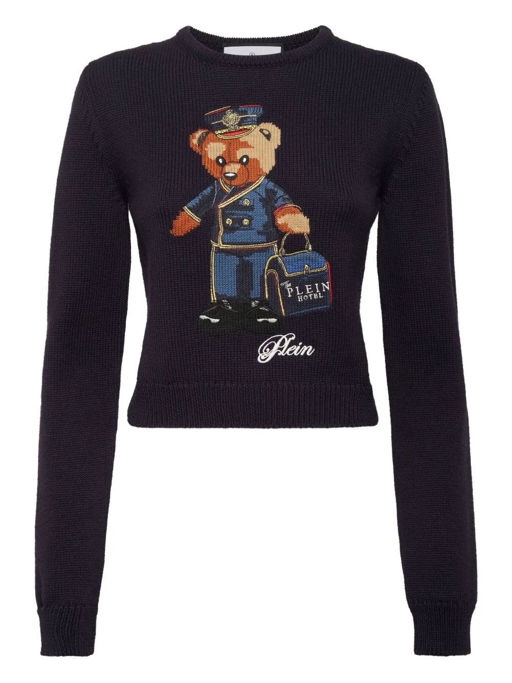 round-neck long-sleeves pullover sweater - 1