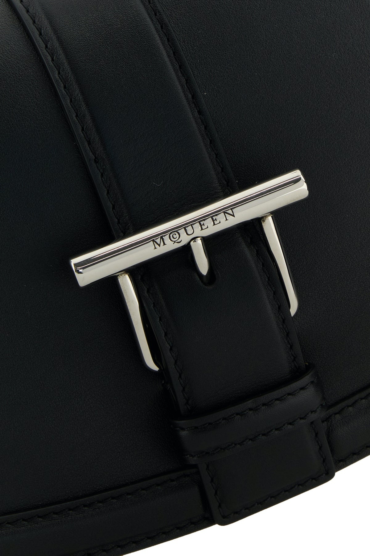 Black leather Satchel crossbody bag - 4