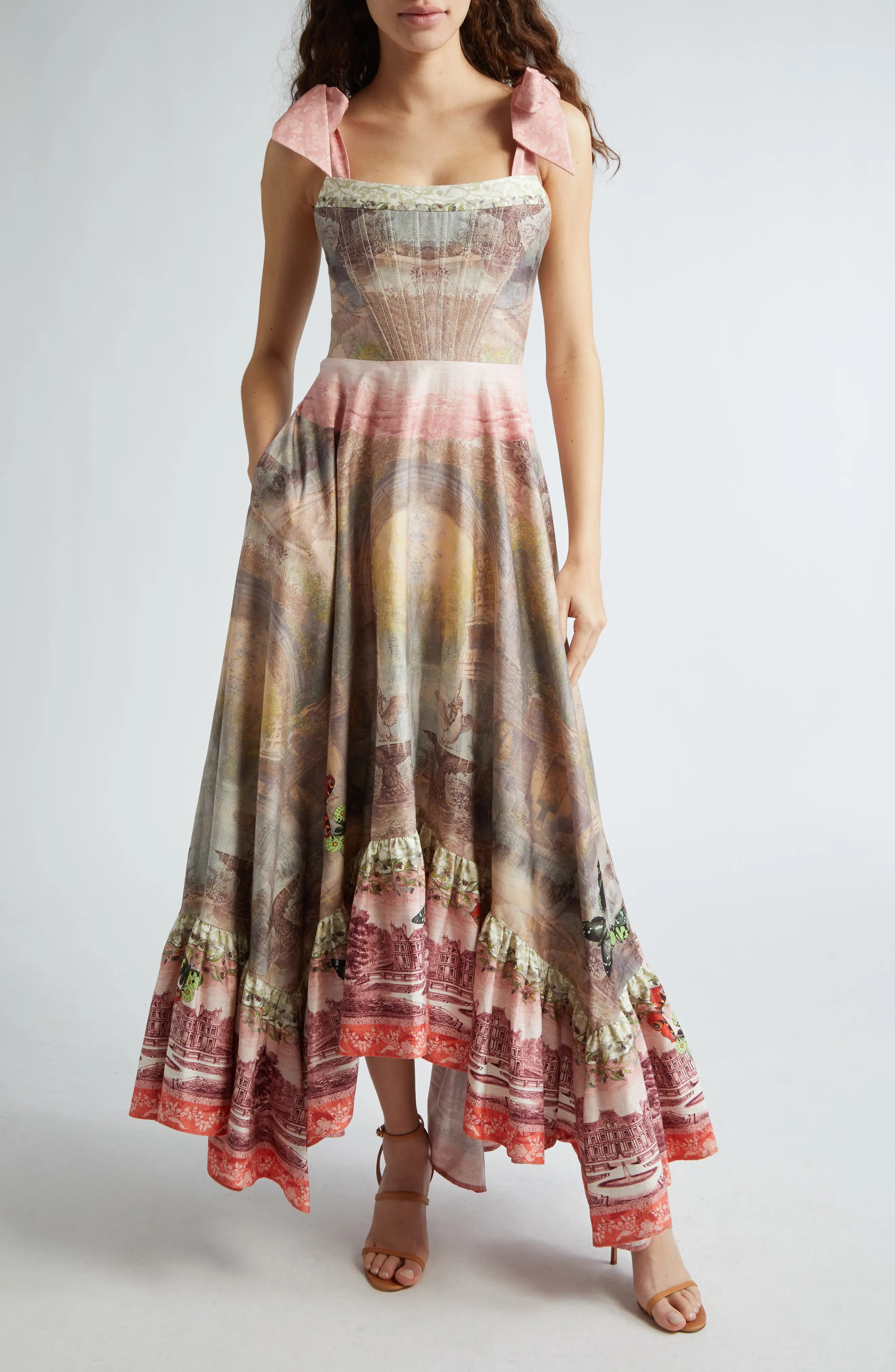 Alice+Olivia ★【マキシ ドレス】ROSALEE EYELET MAXI DRESS Rosalee Eyelet Maxi Dress In Bright Ruby | Alice + Olivia