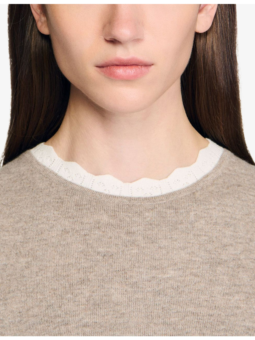 Contrast-Trim Wool and Cashmere Top - 5