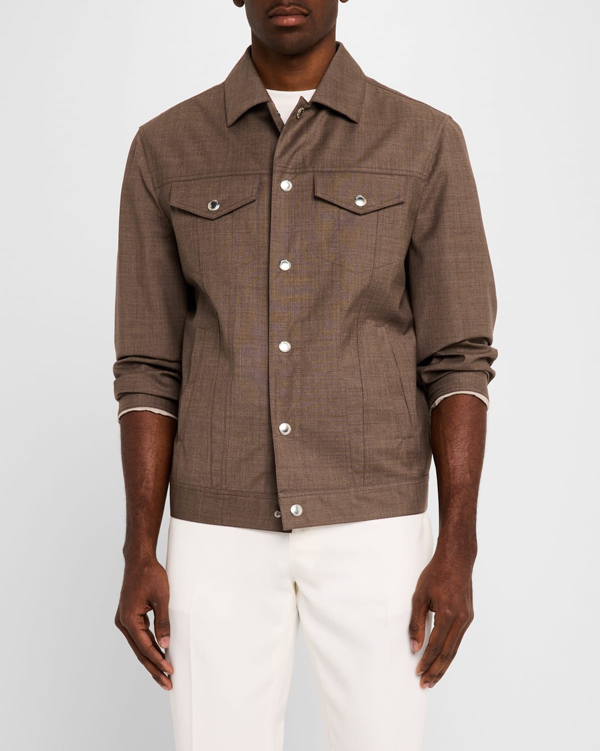 Men's Wool Snap-Front Trucker Jacket - 4