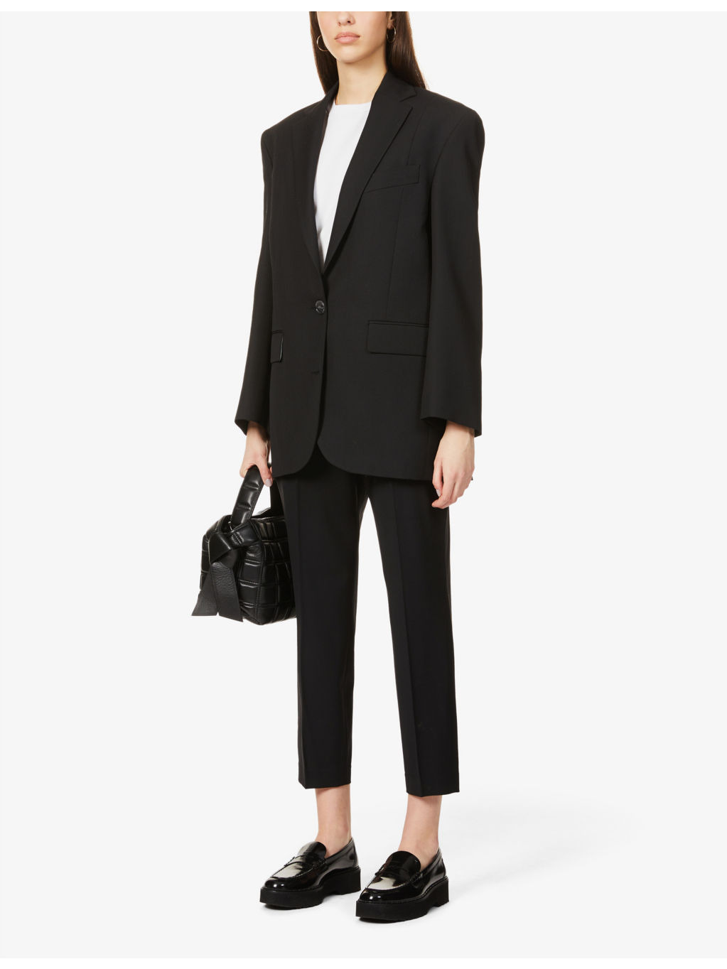 Treeca cropped slim-leg mid-rise stretch-wool trousers - 3