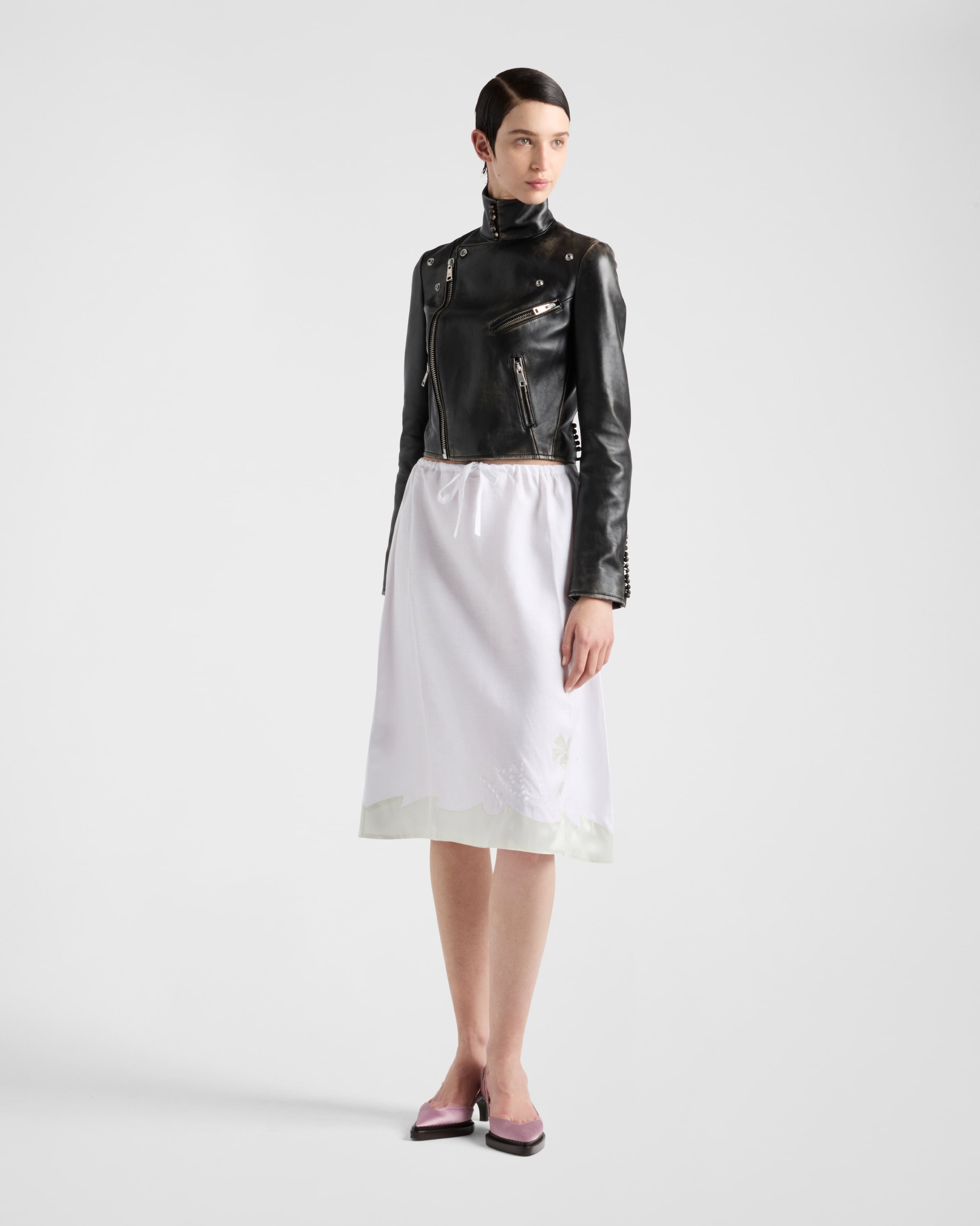 Embroidered linen skirt - 2