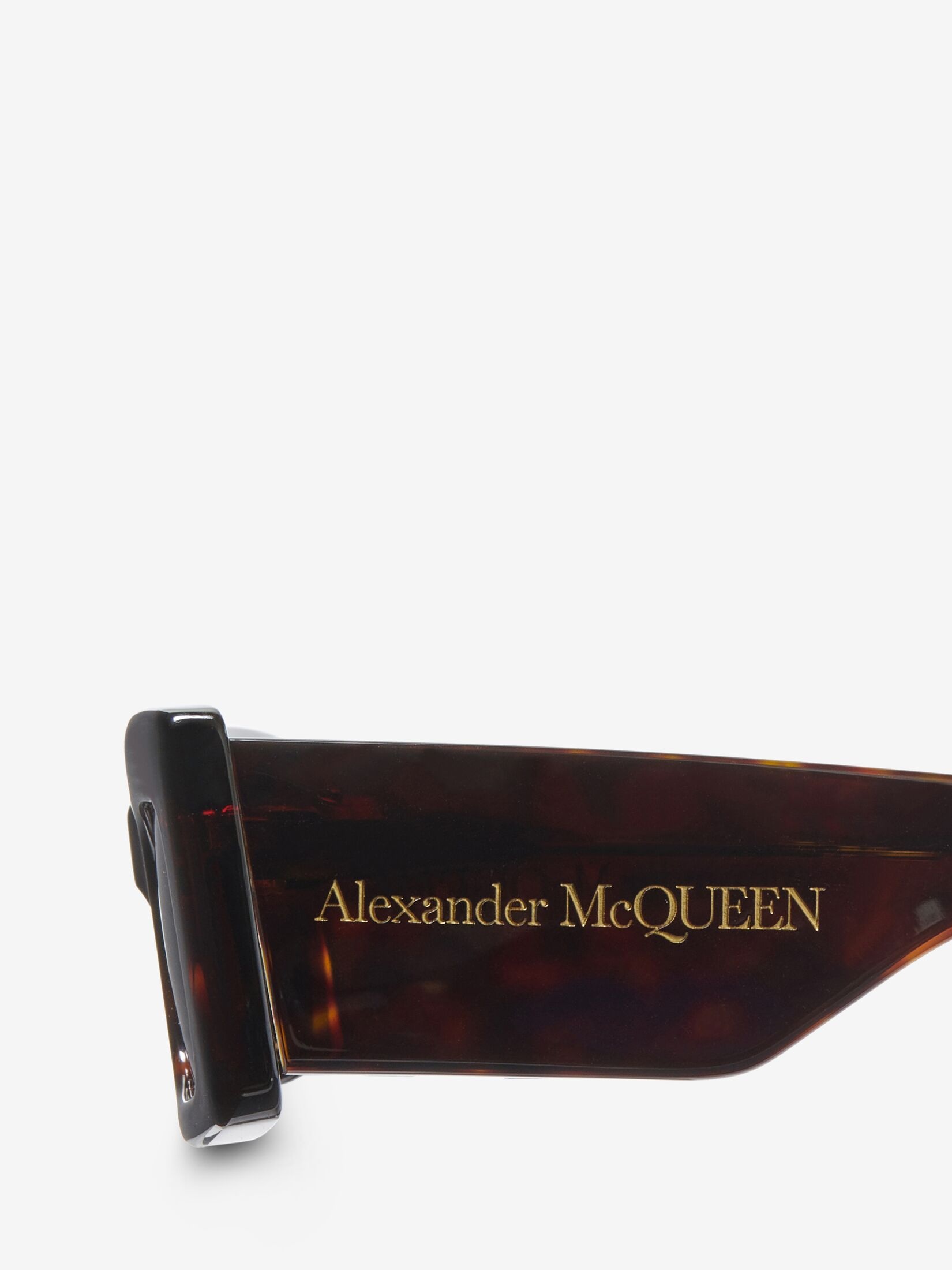 Women's Bold Rectangular Sunglasses in Brown - Havana - 4