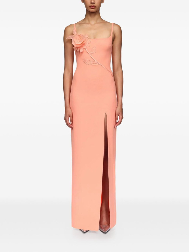 David Koma floral-appliqué slit maxi dress outlook