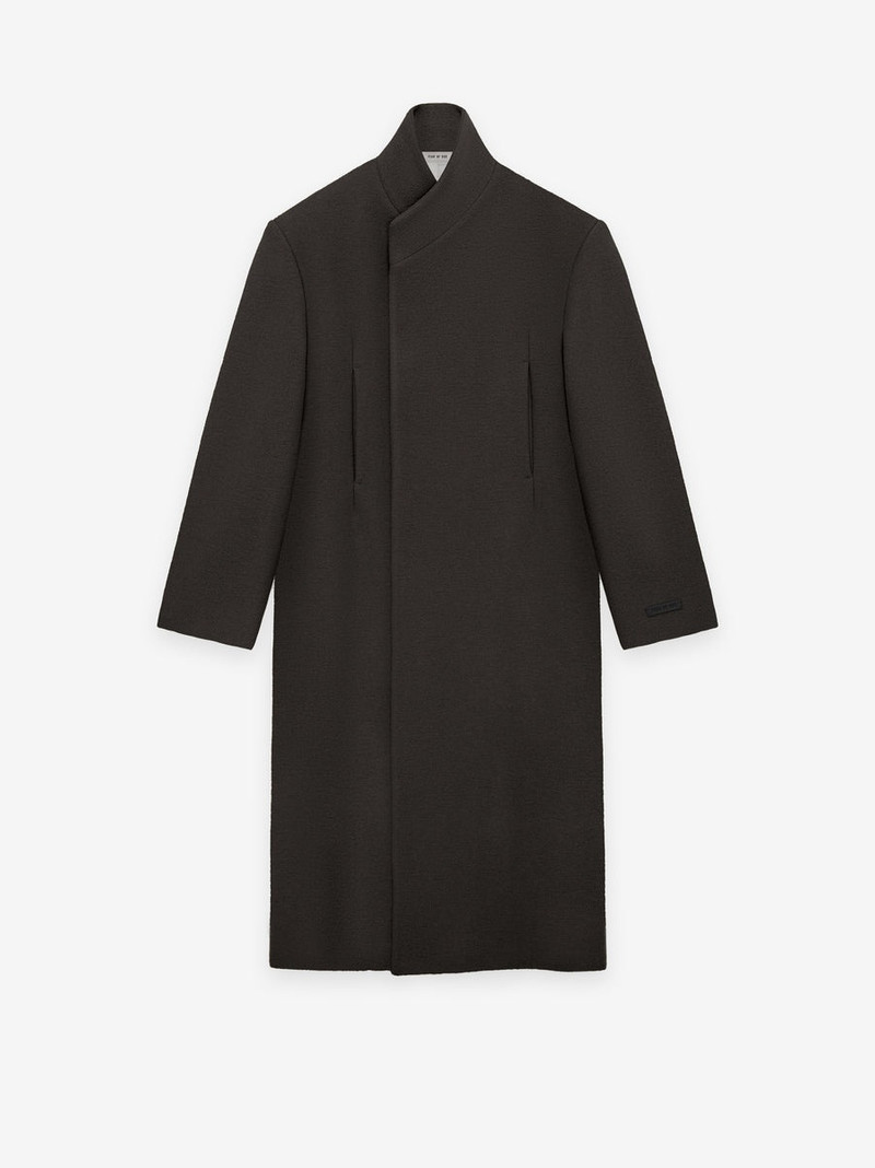 Boiled Wool Stand Collar Overcoat 1
