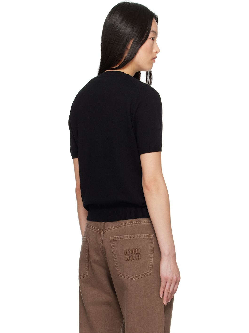 Black Emer Cashmere T-shirt - 3