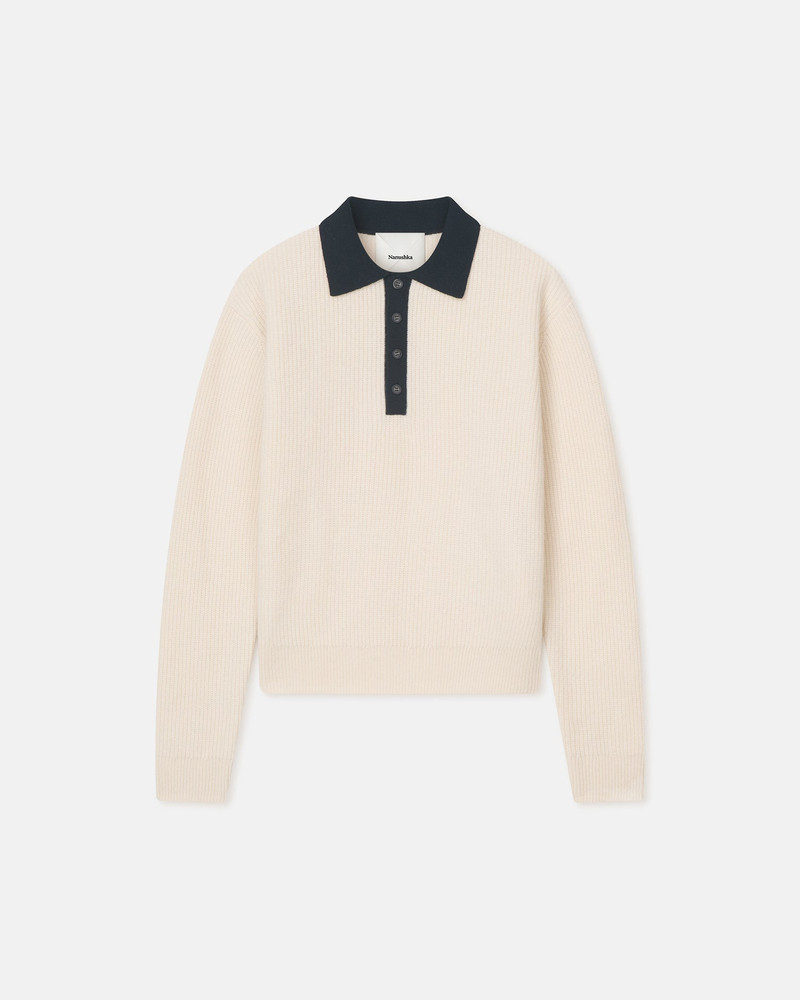 Merino and Terry Polo Sweater 1