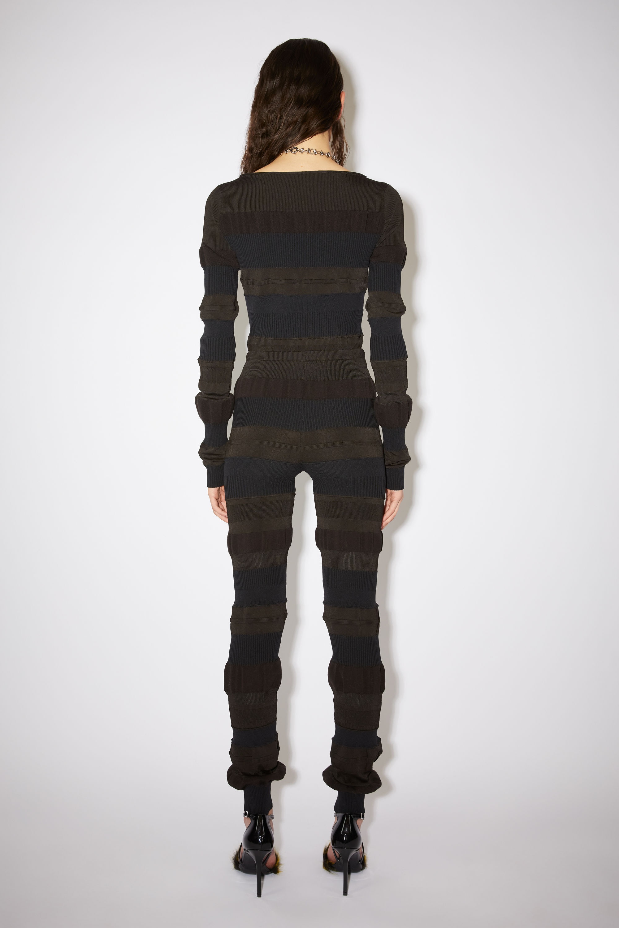 Textured rib trousers - Black - 3