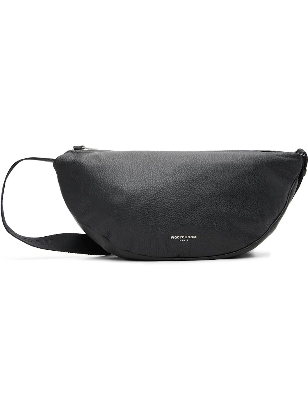Black Leather Moon Bag - 1