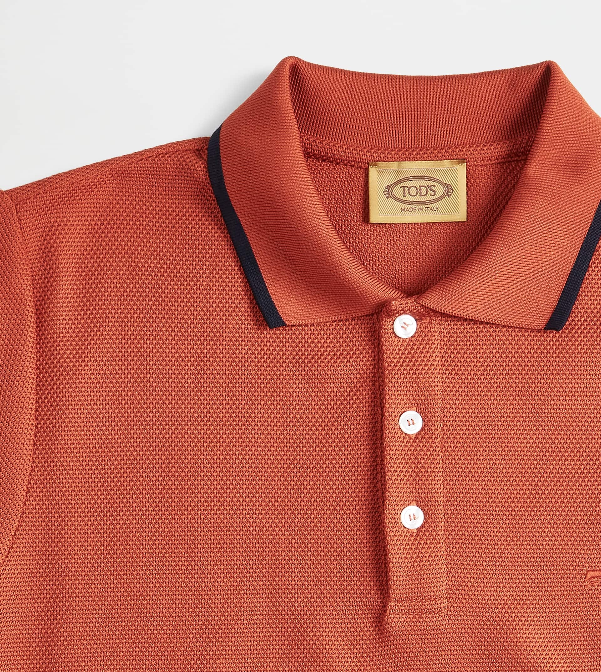 POLO SHIRT IN JACQUARD COTTON - ORANGE - 5