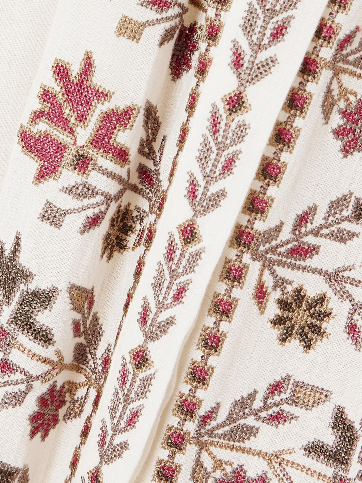 Lynne embroidered cotton-gauze blouse Ecru - 5