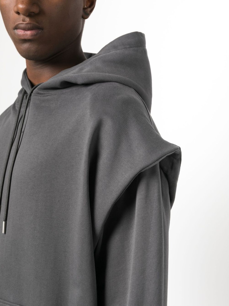 Outline logo-print cotton hoodie 5