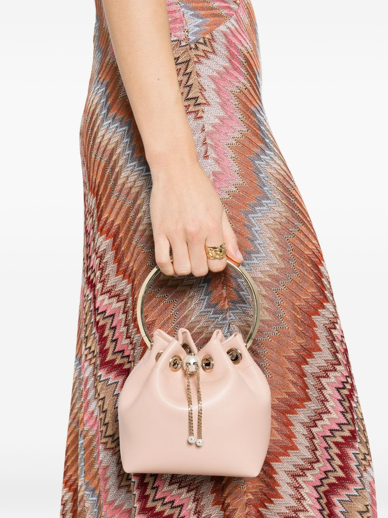 JIMMY CHOO Bon Bon pearl-embellished bucket bag outlook