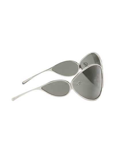 Blumarine Silver Wraparound Sunglasses outlook