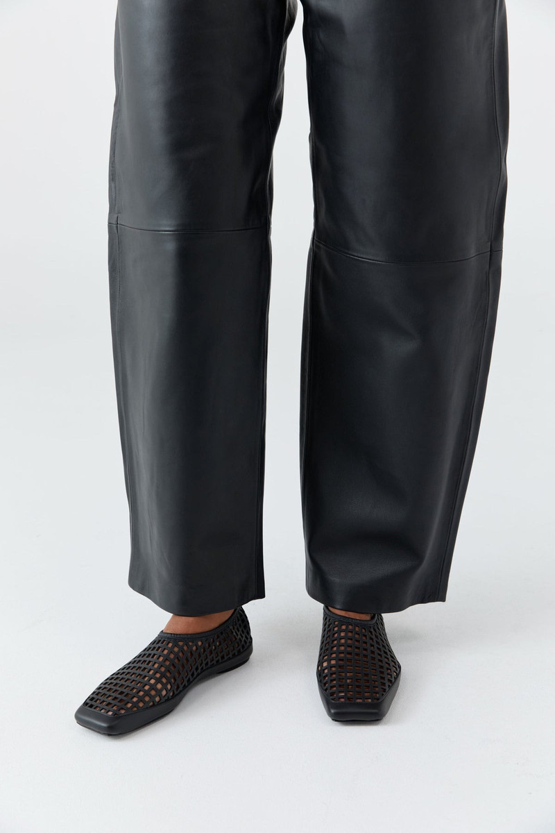 Perforated Square Toe Flat - Black 6