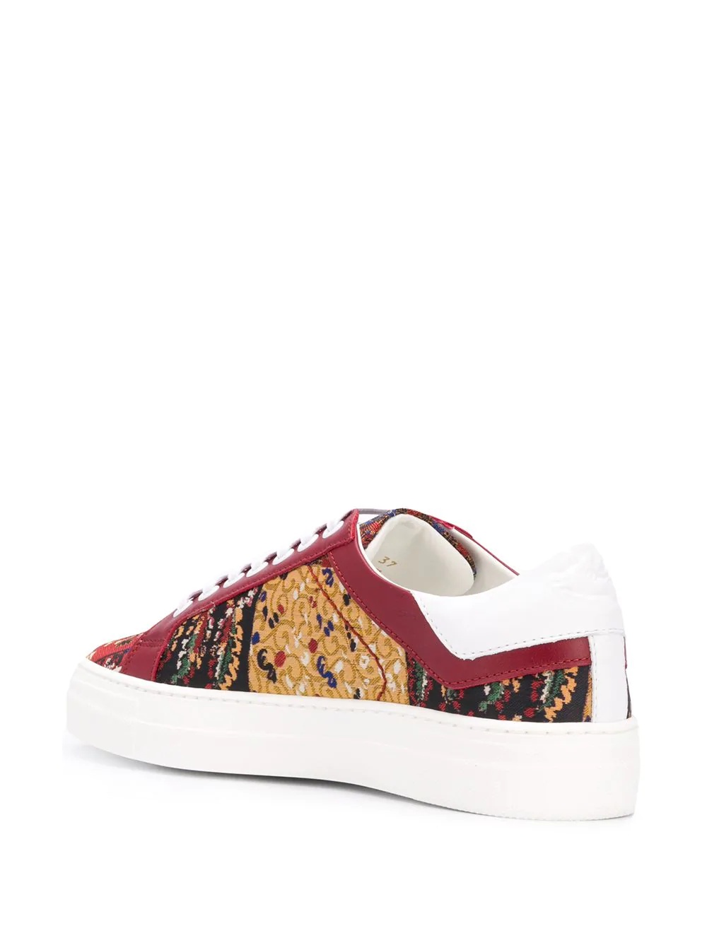 paisley-print lace-up sneakers - 3