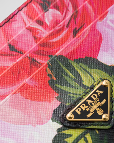 Prada Printed Saffiano leather card holder outlook