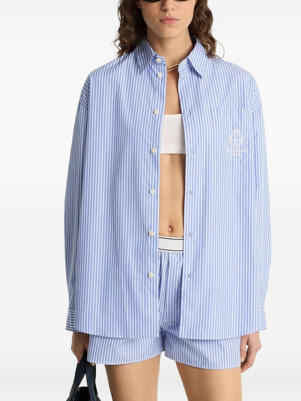 striped embroidered shirt - 2