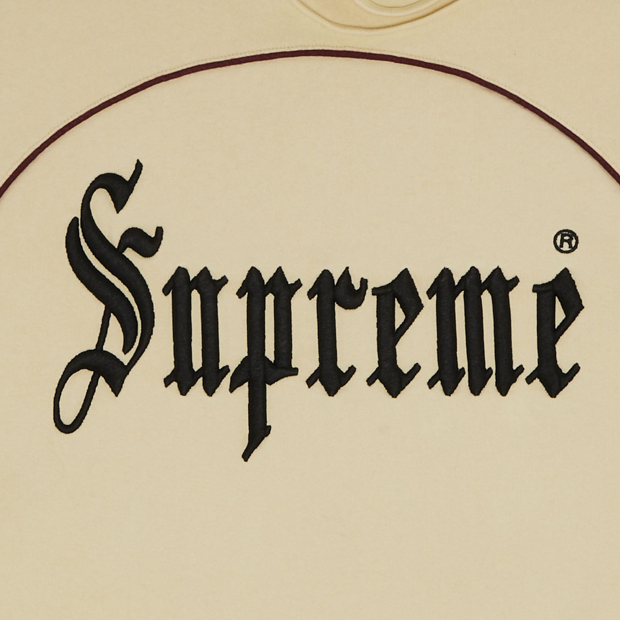 Supreme Curve Piping Hooded Sweatshirt 'Natural' - 3