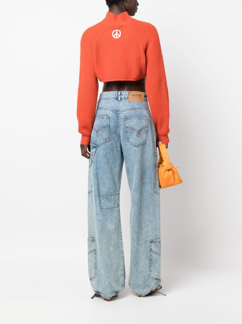Moschino cropped knitted jumper outlook