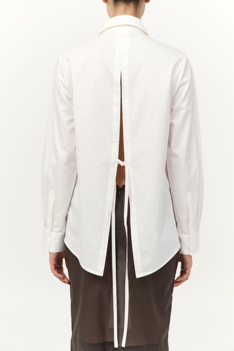 Tie Back Shirt - Off White - 8