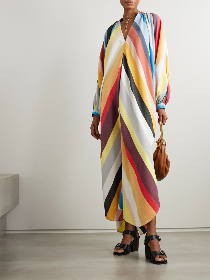 MARRAKSHI LIFE Touareg striped cotton-blend maxi dress Multi outlook