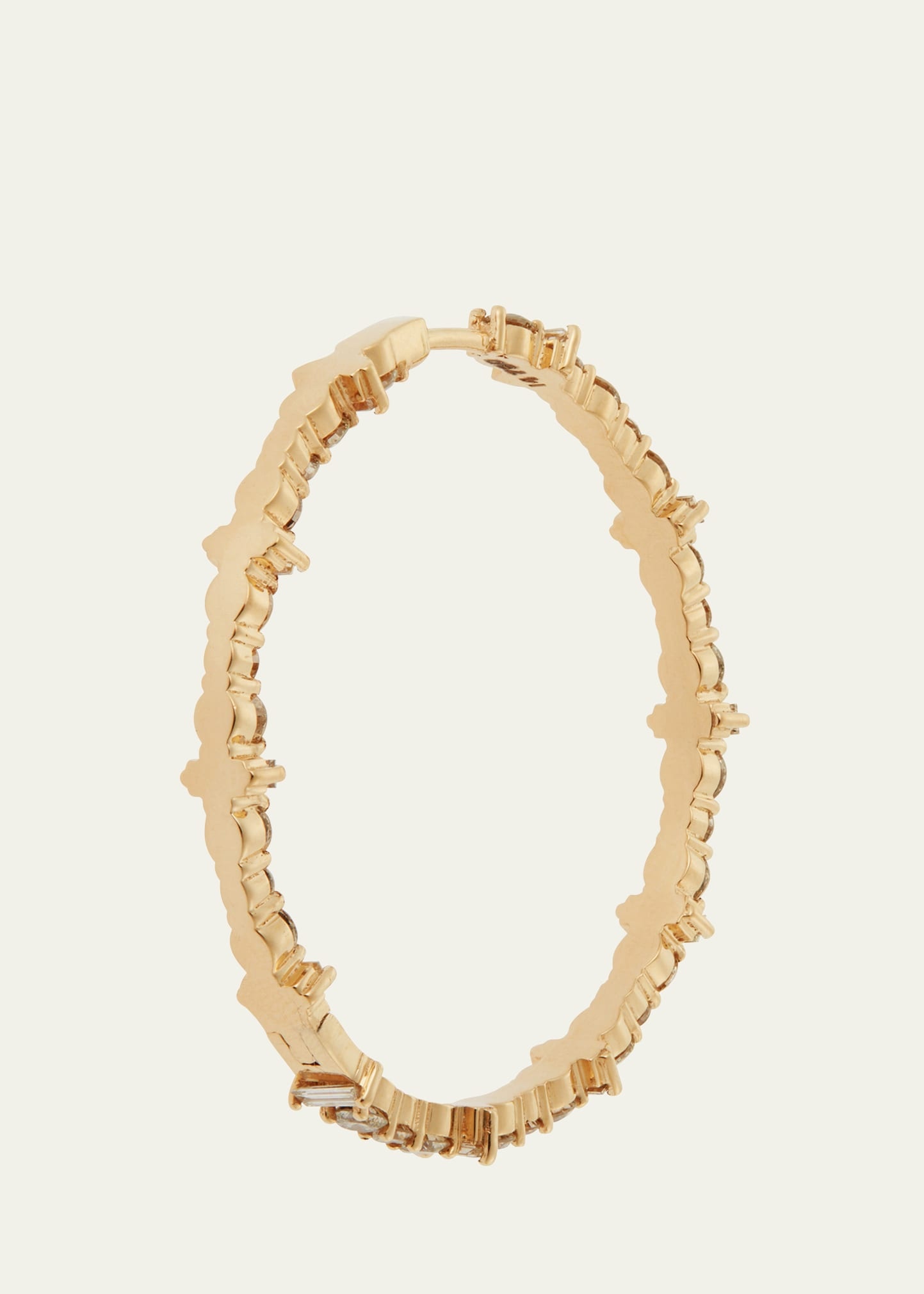 Champagne Diamond Inside Out Hoop Earrings in 18K Yellow Gold - 2