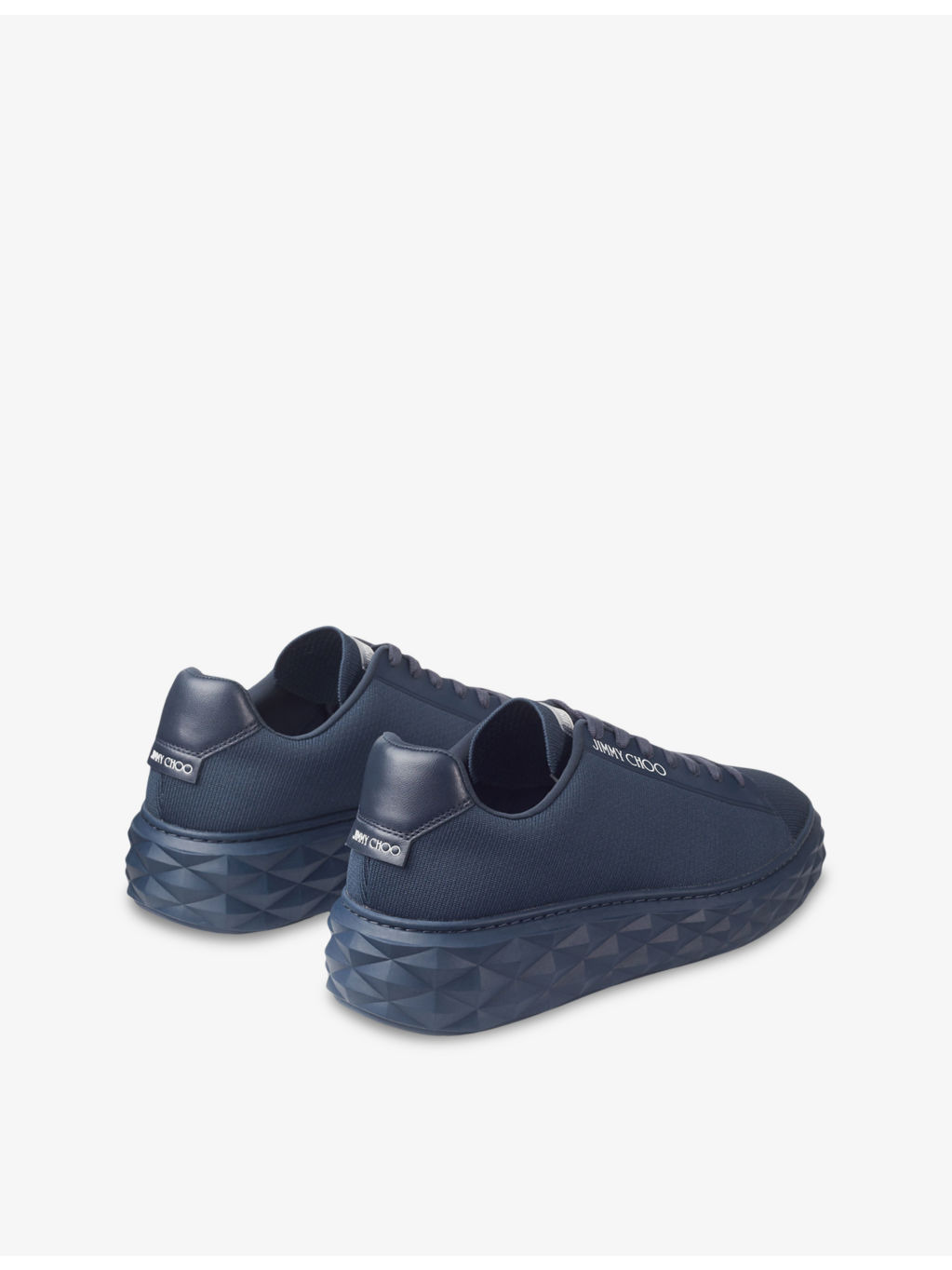 Diamond leather low-top trainers - 4