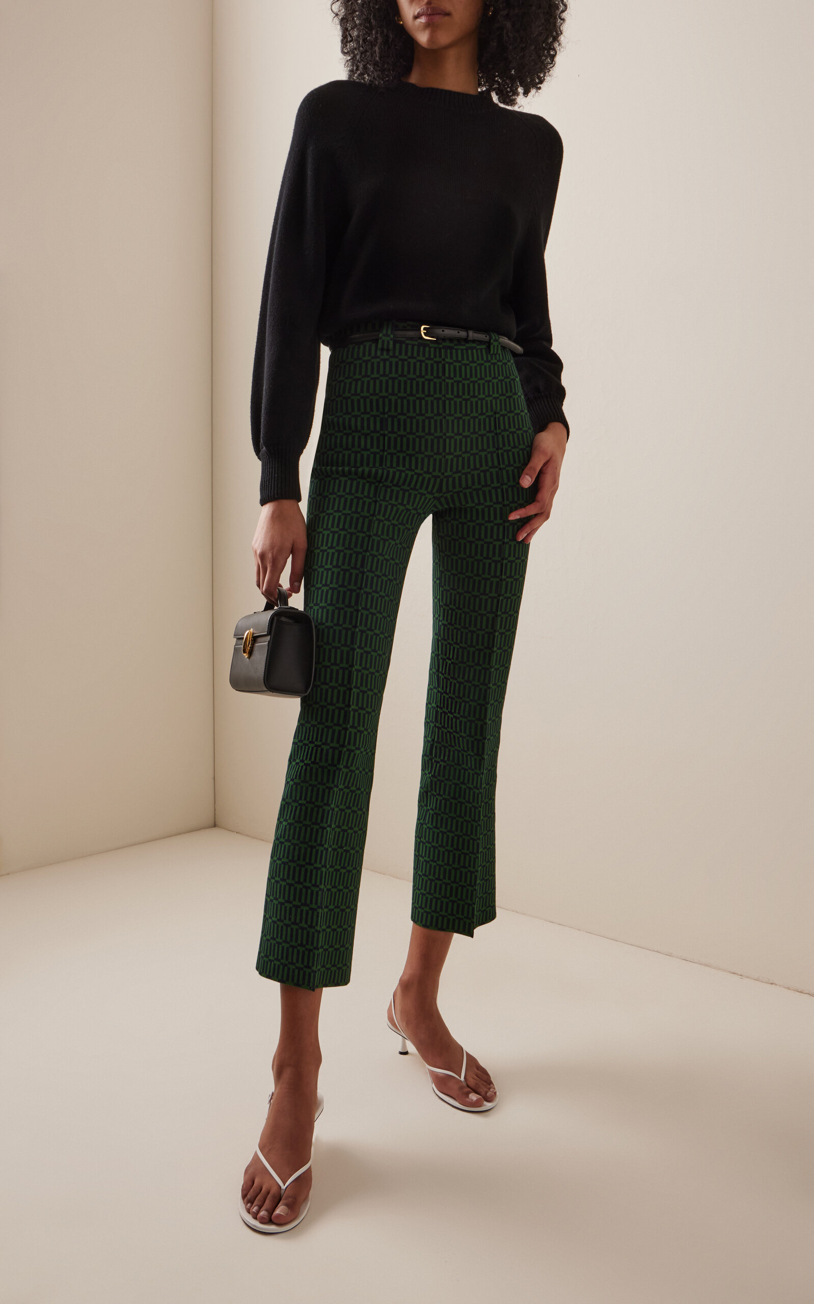 Charlie Geo-Jacquard Flared Pants green - 2