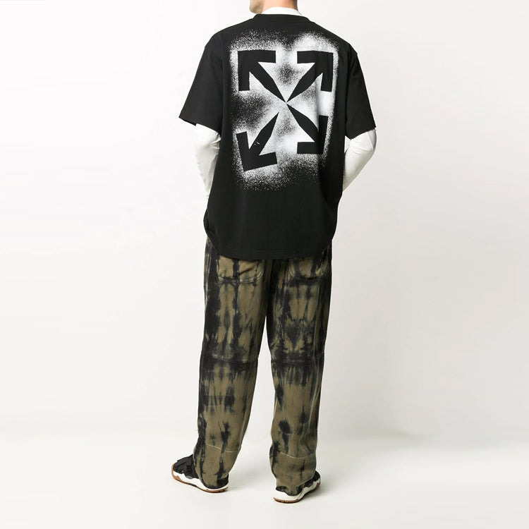 Off-White Splash Ink Arrow Round Neck Short Sleeve Black OMAA038E20JER0031001 - 5