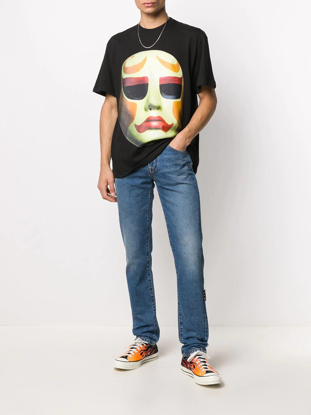 mask-print T-shirt - 2