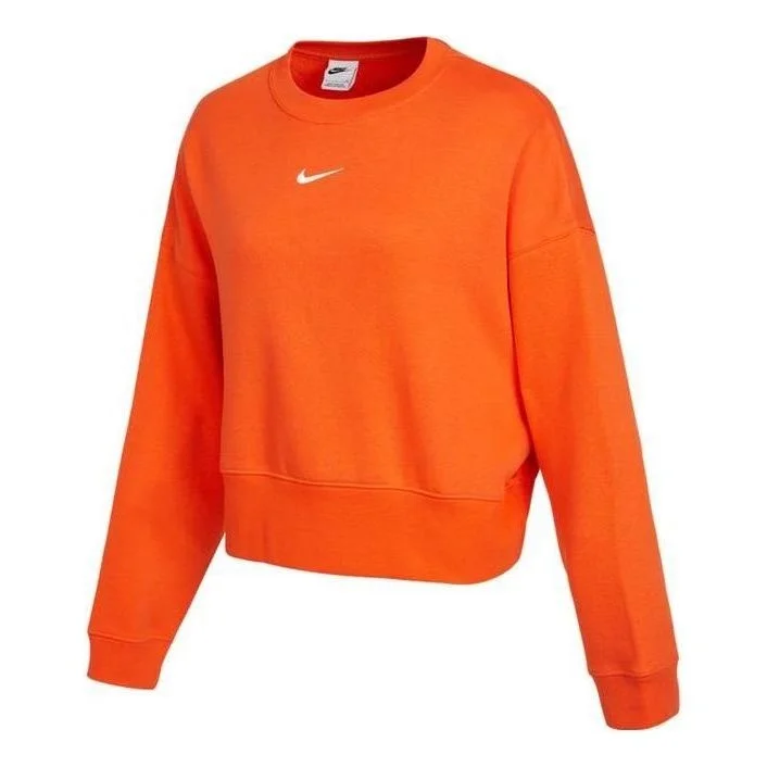 (WMNS) Nike Sportswear Collection Essentials Oversized Crew Sweatshirt 'Orange' DJ7666-869 - 1
