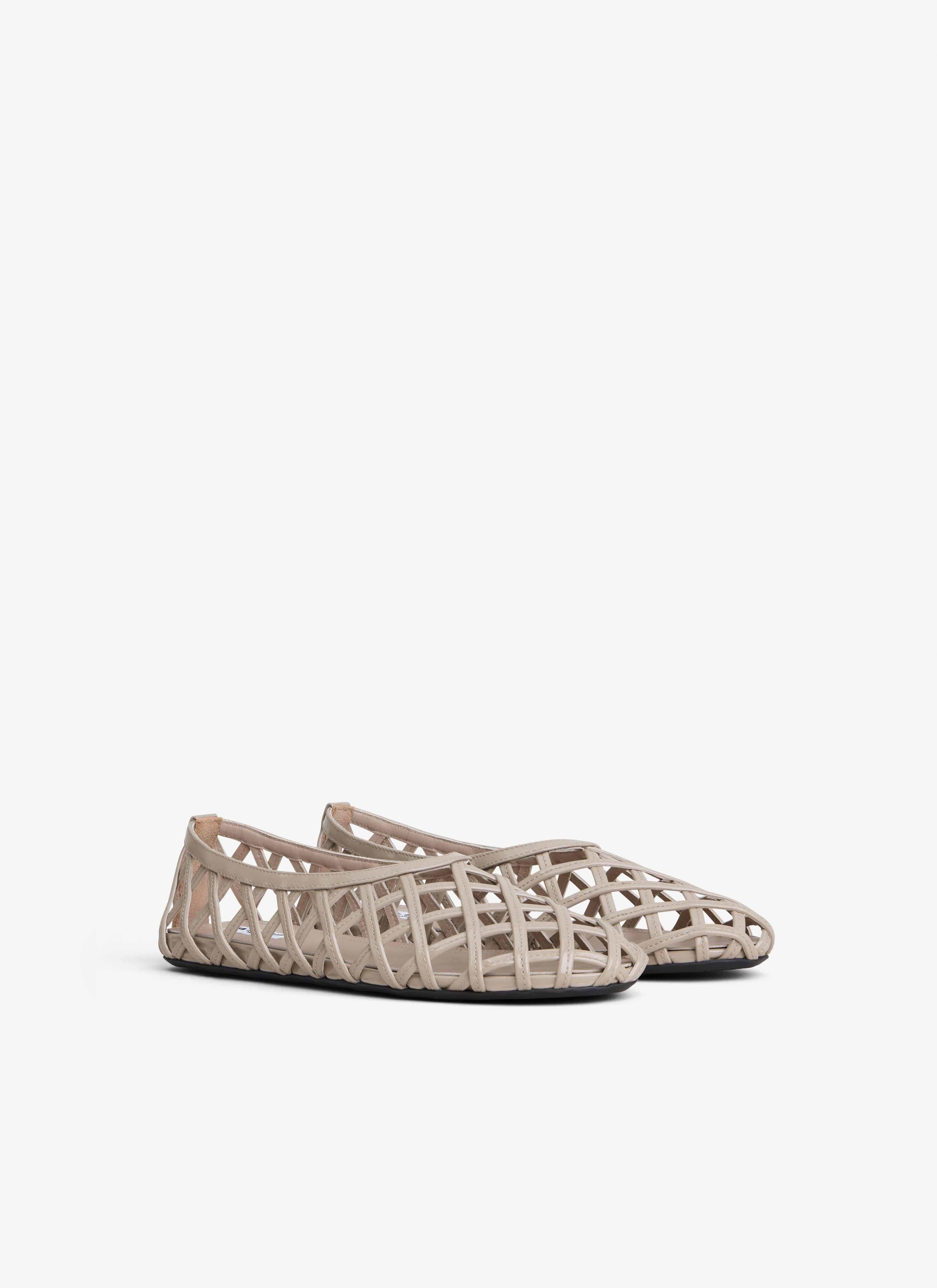 CAGE BALLET FLATS IN PATENT CALFSKIN - 3
