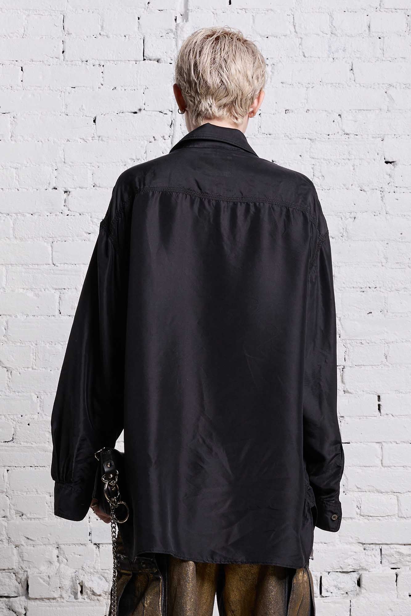 OVERSIZED POCKET SHIRT - BLACK OVERDYE - 7