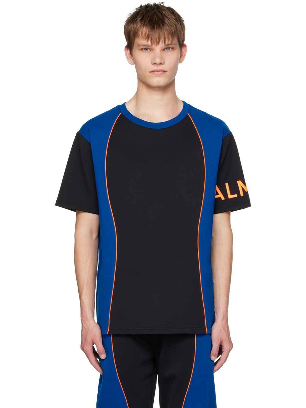 Black & Blue Paneled T-Shirt - 1