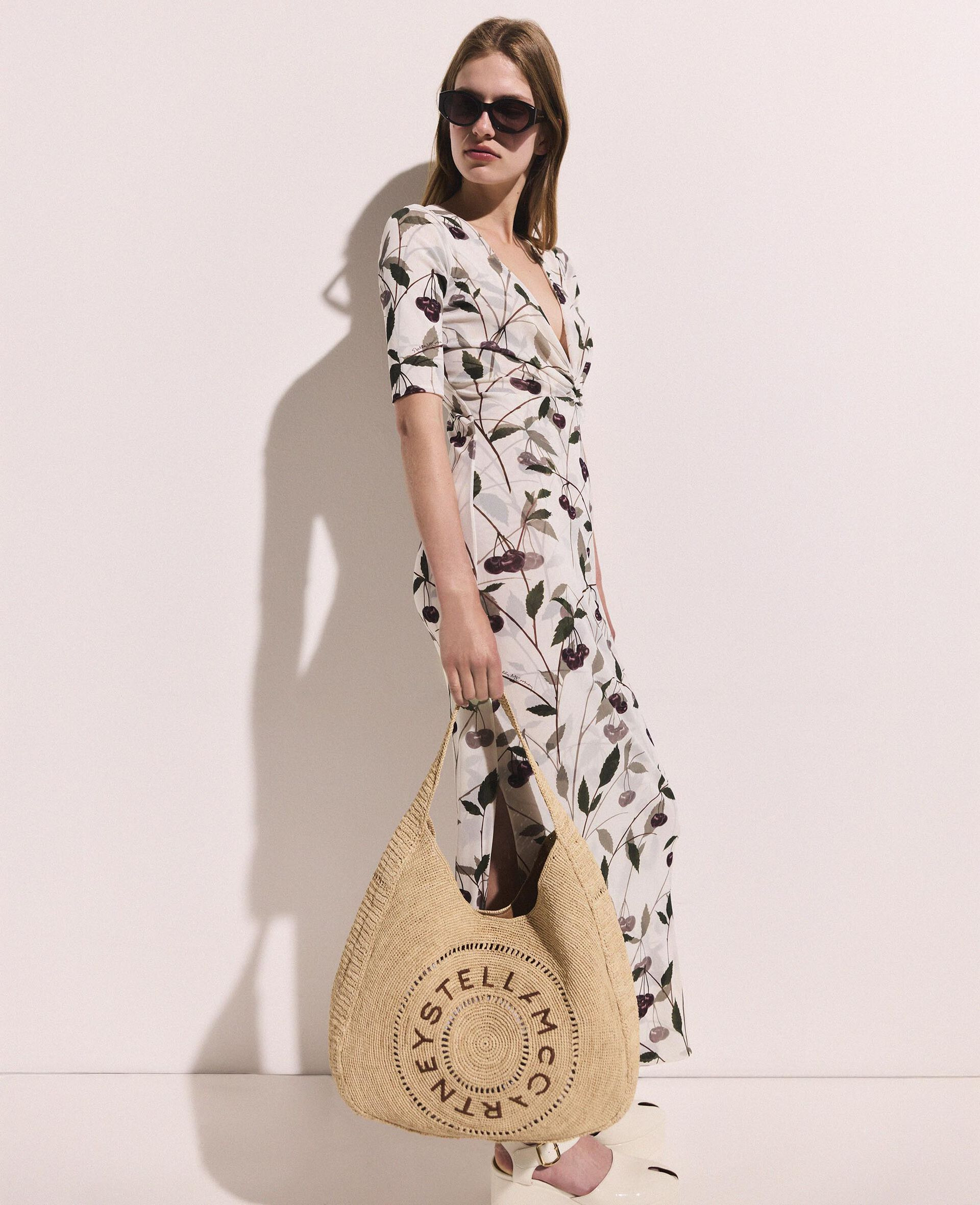 Logo Raffia Slouchy Large Tote Bag - 5