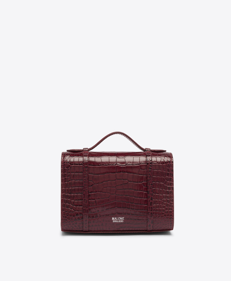 May Red Embossed Leather Small Handbag 4