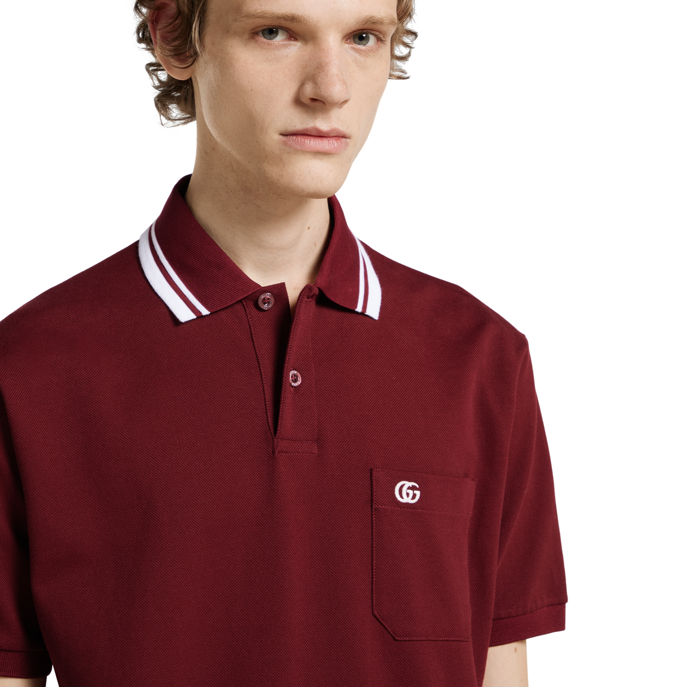 Cotton piquet polo shirt with embroidery - 5