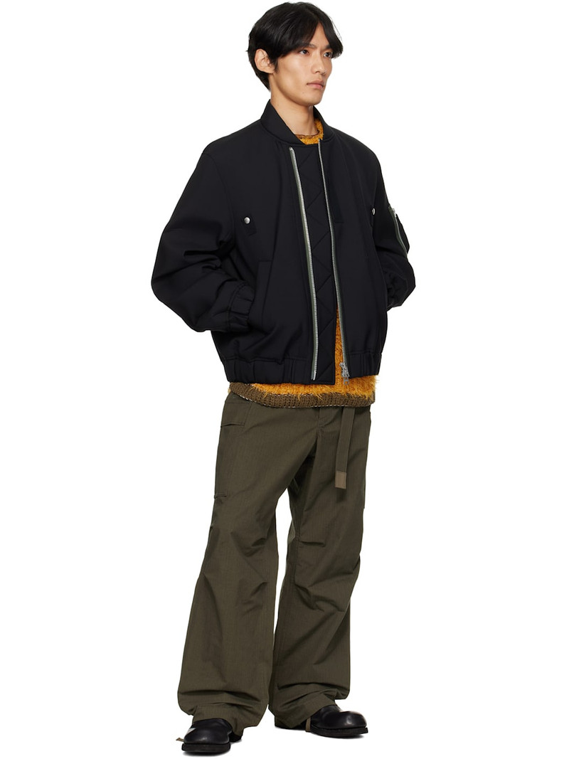 sacai Black Suiting Blouson Bomber Jacket outlook