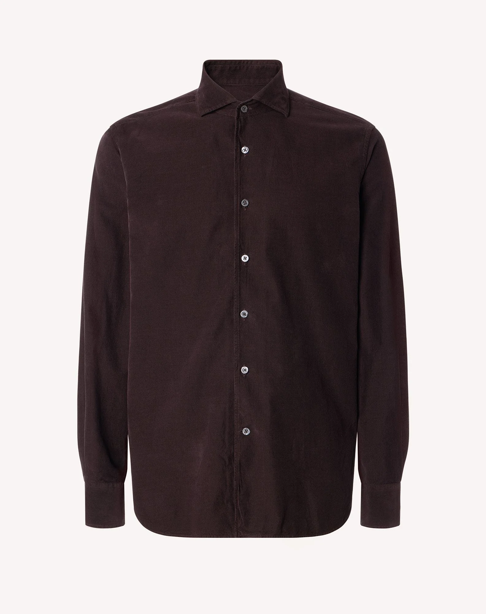Brown cotton velvet shirt - 1