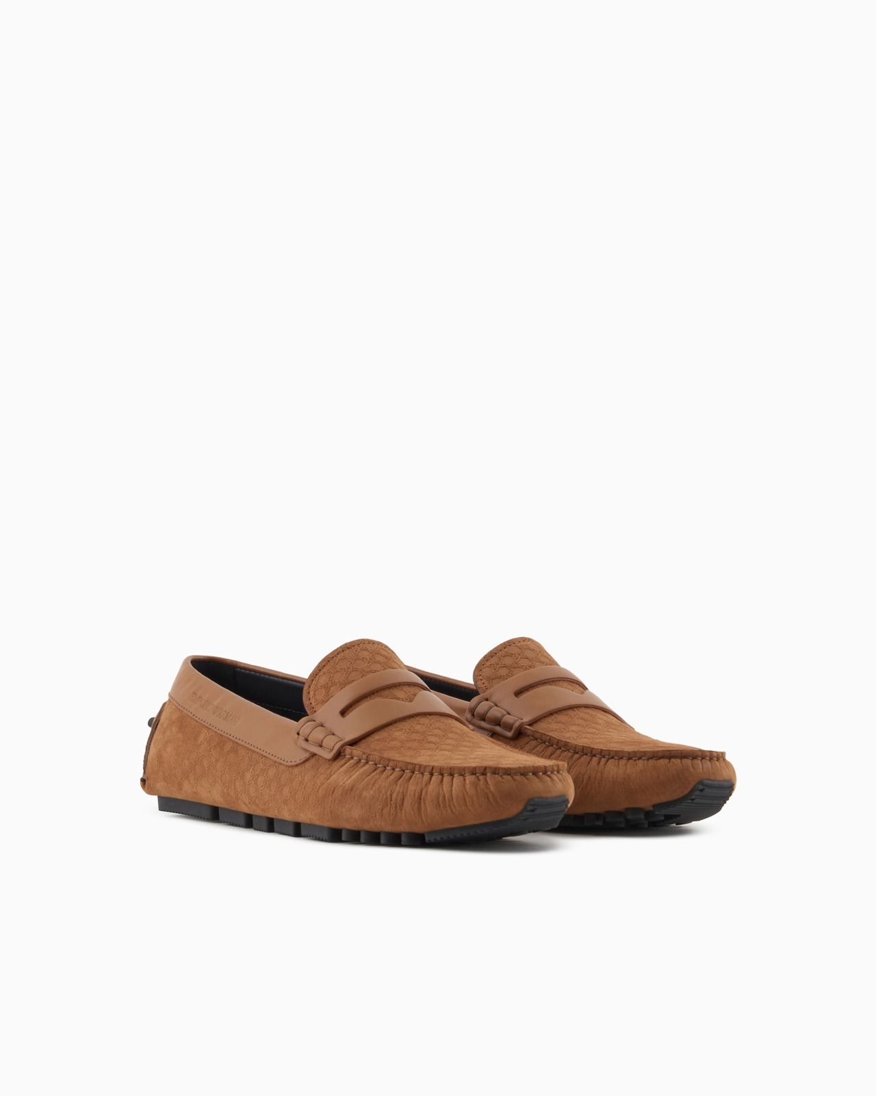 Leather driving loafers with all-over embossed pattern - 2
