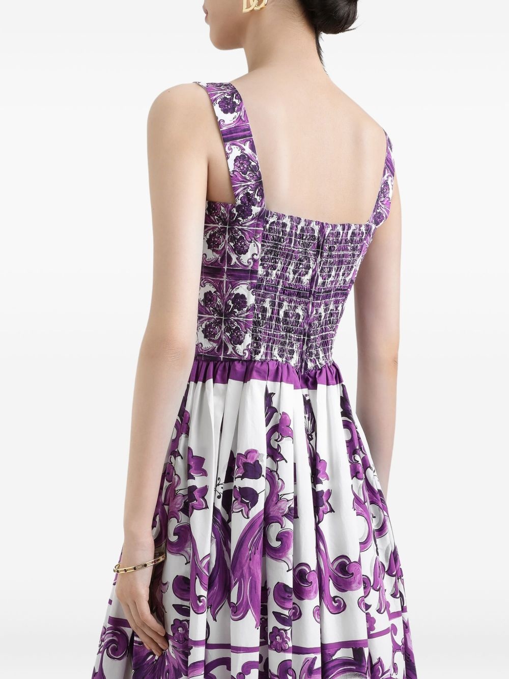 Majolica-print midi dress - 5