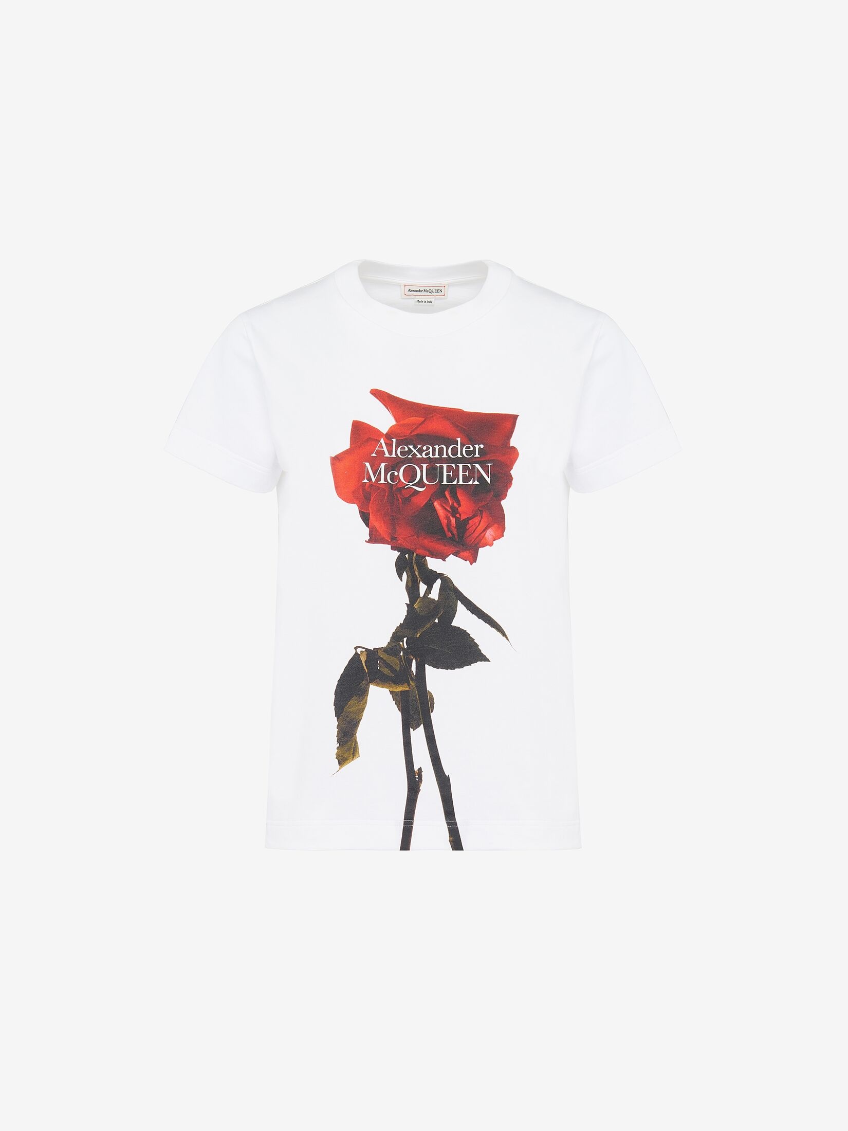 Women's Shadow Rose Fitted T-shirt in White - 1