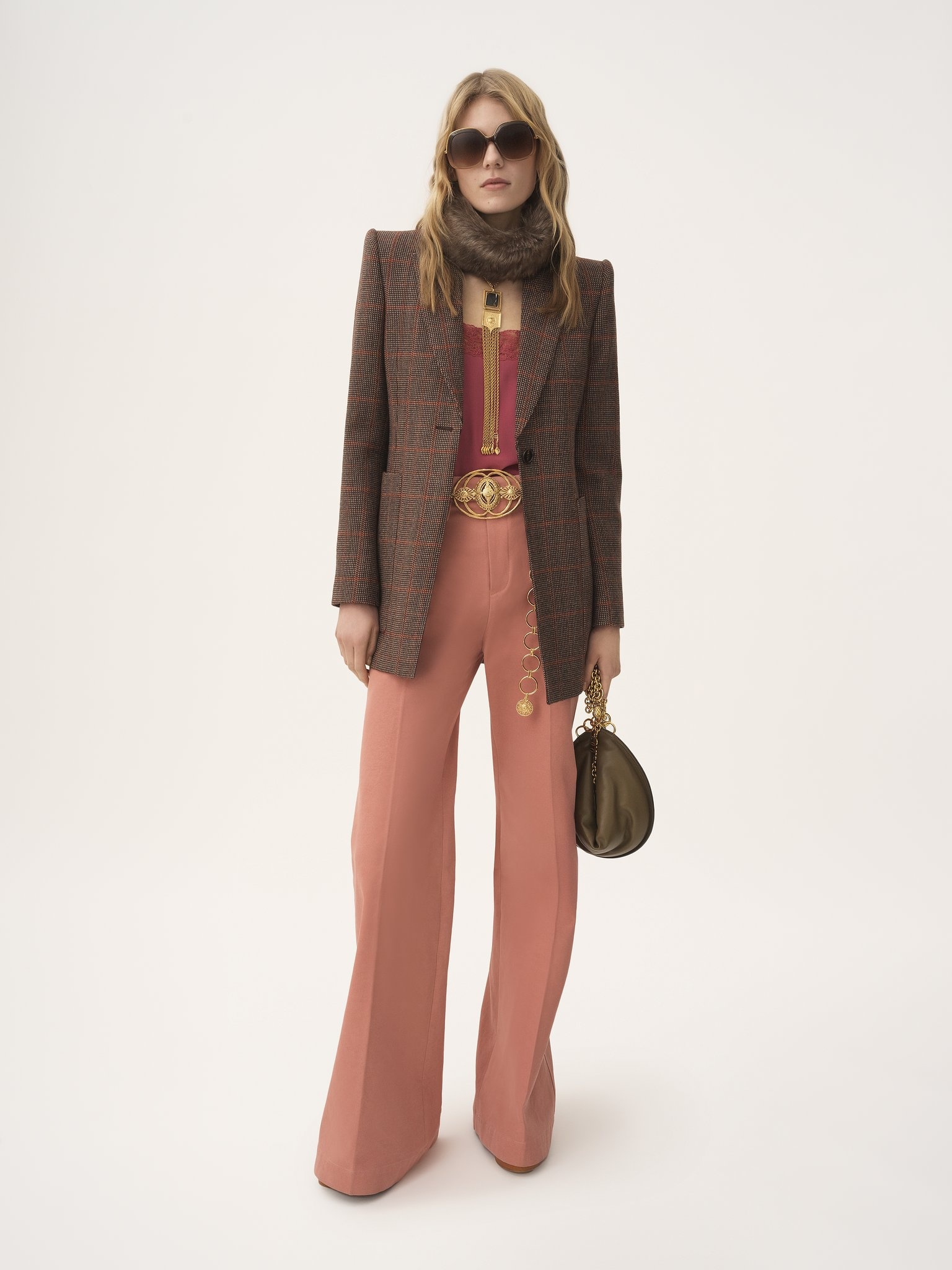 HIGH-RISE FLARED PANTS IN COTTON CANVAS - 3