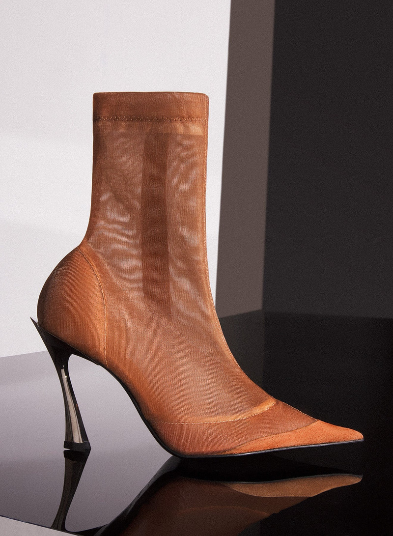 Cinnamon mesh Fang 95 ankle boots - 1