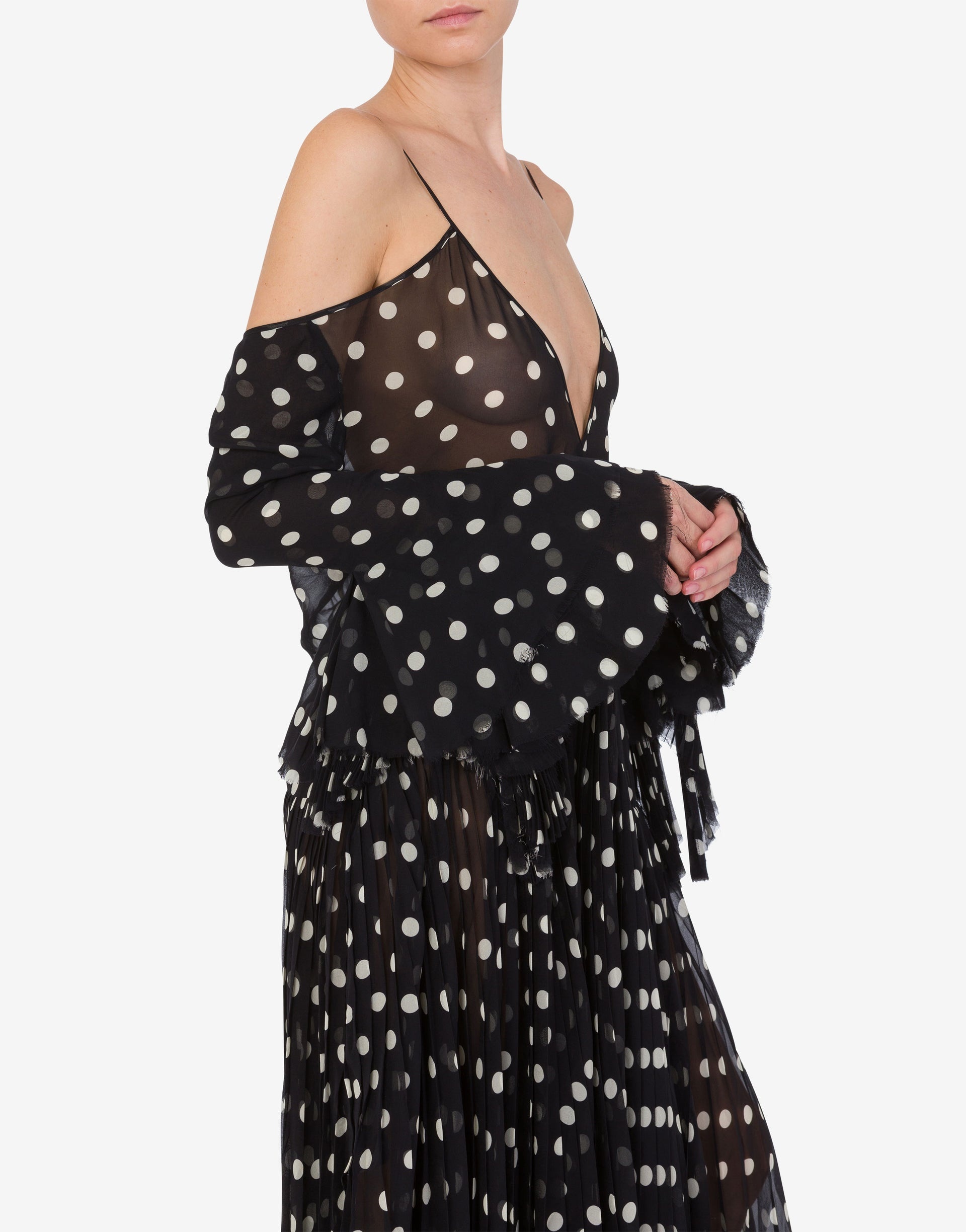SILK GEORGETTE DRESS POLKA DOTS - 3