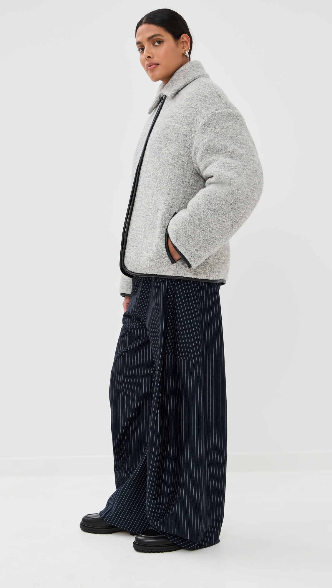 Contrast Trim Casual Jacket - 3