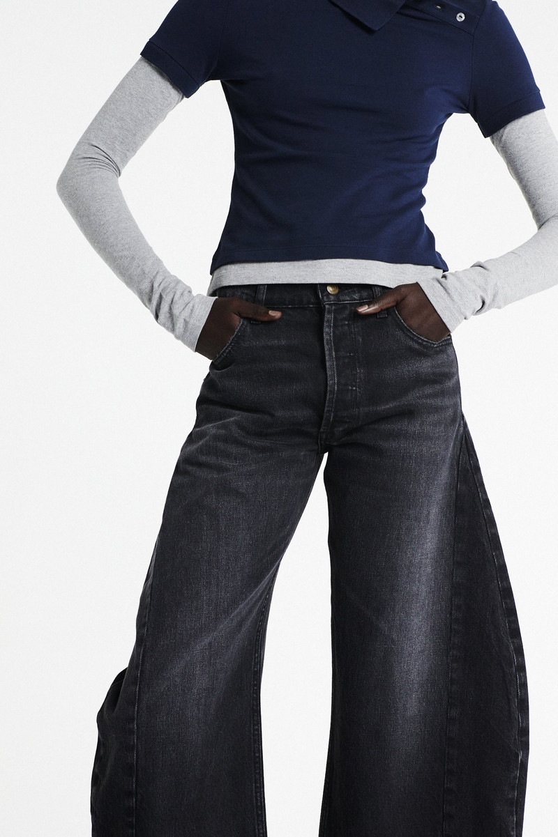 DENIM JEANS WITH INSERTS WASHED BLACK 3