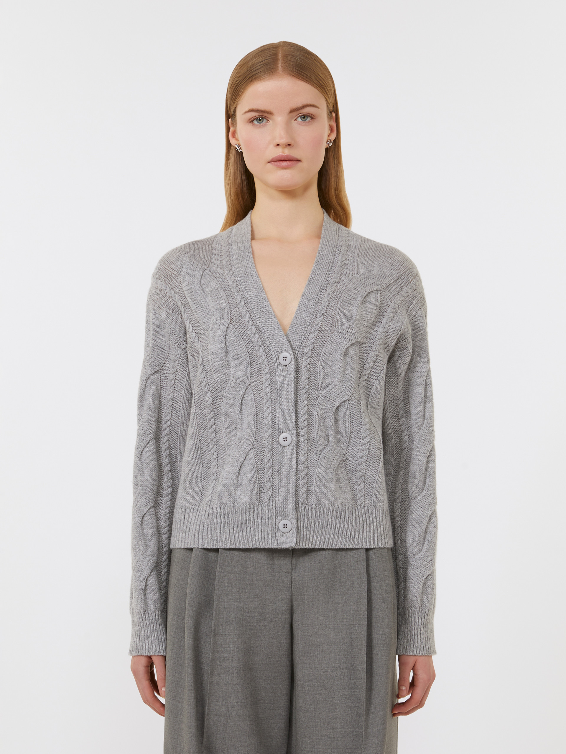 ALADINO Cable-knit wool and cashmere cardigan - 3